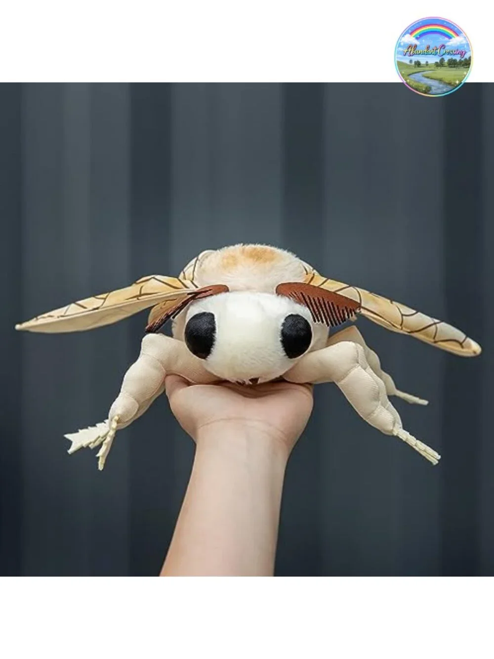 Lifelike Silk Moth Plush Toy 11in Realistic Soft Big Wings Stuffed Animal